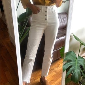 White Vintage Crop Madewell Jeans ✨